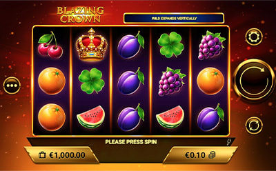 The Blazing Crown Slot Game at the Meridianbet Bosnian Online Casino